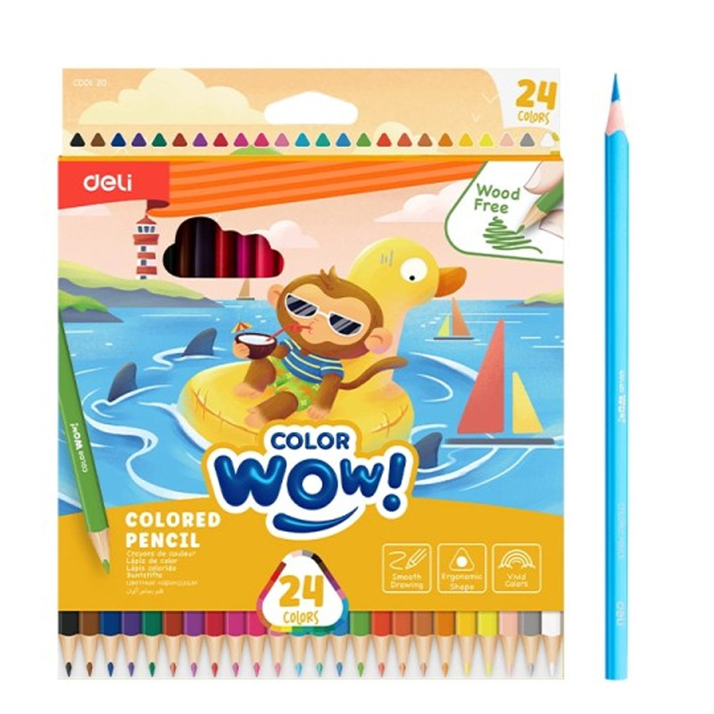 24 Crayons de Couleur Deli EC00120 En Tunisie