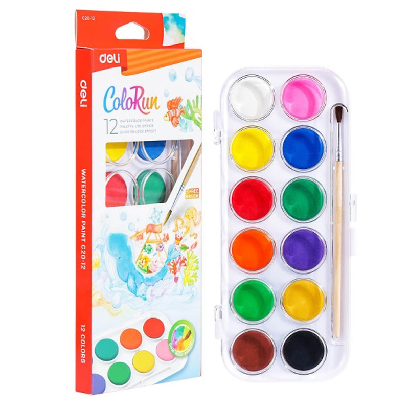 12 Couleurs De Peinture Aquarelles Deli En Tunisie