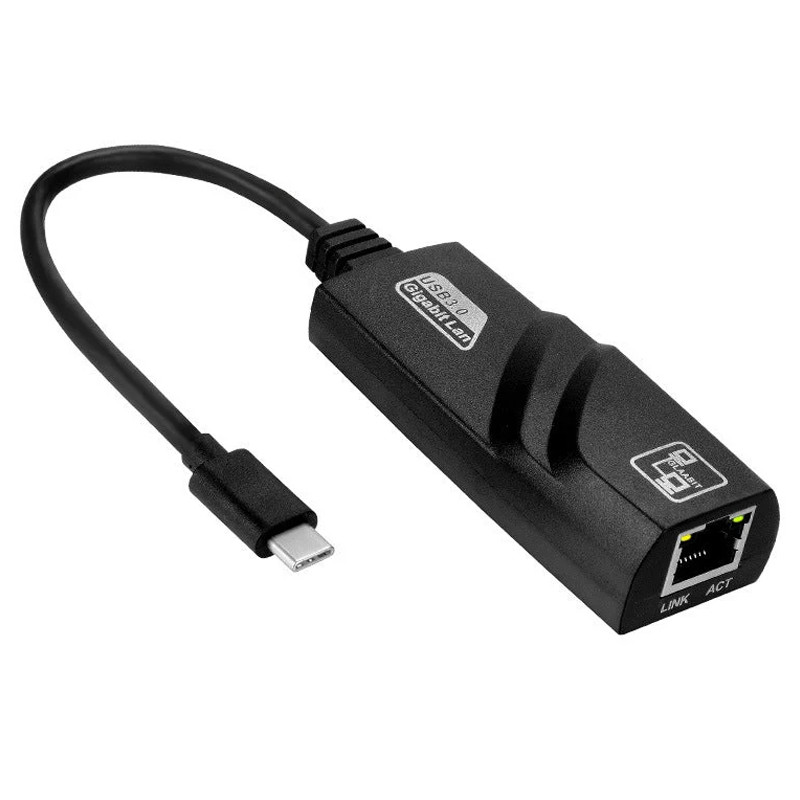 Adaptateur Réseau Type-C Vers RJ45 Noir en Tunisie