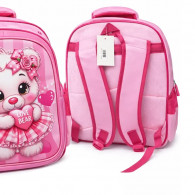 Sac à Dos Scolaire Avec Trousse & Sac Gouter S1134 Rose