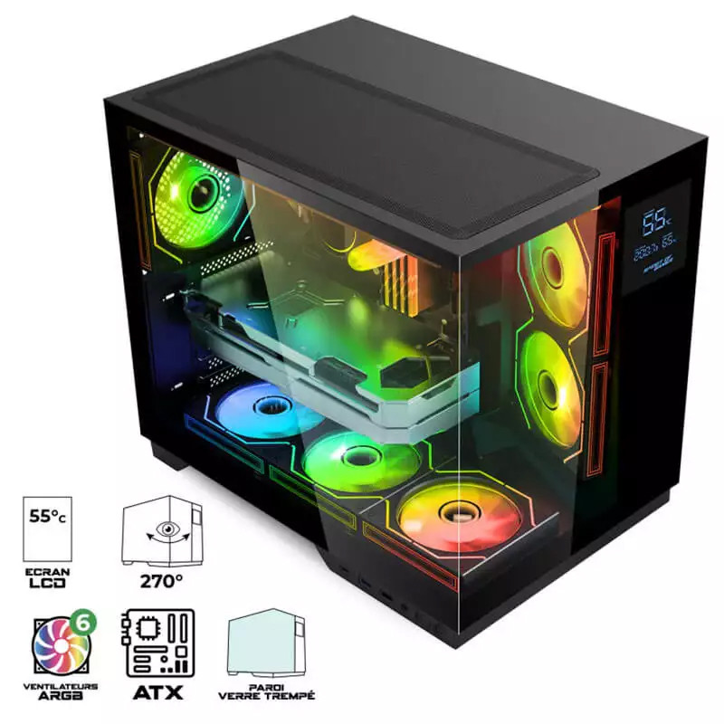 Boitier Gaming Spirit of Gamer 8508RA ATX Noir En Tunisie