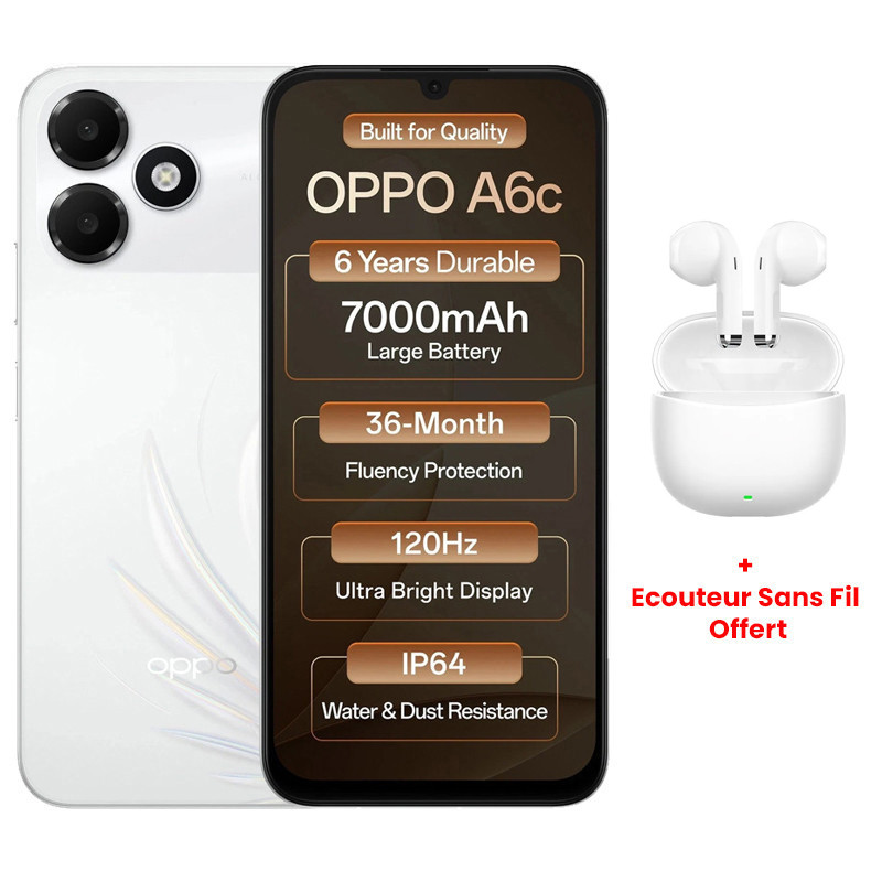 Oppo A6c 4Go 128Go Brown  en Tunisie