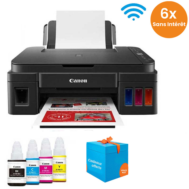 Imprimante à Réservoir Intégré Canon Pixima G3410 3en1 Couleur Wi-Fi Noir en Tunisie