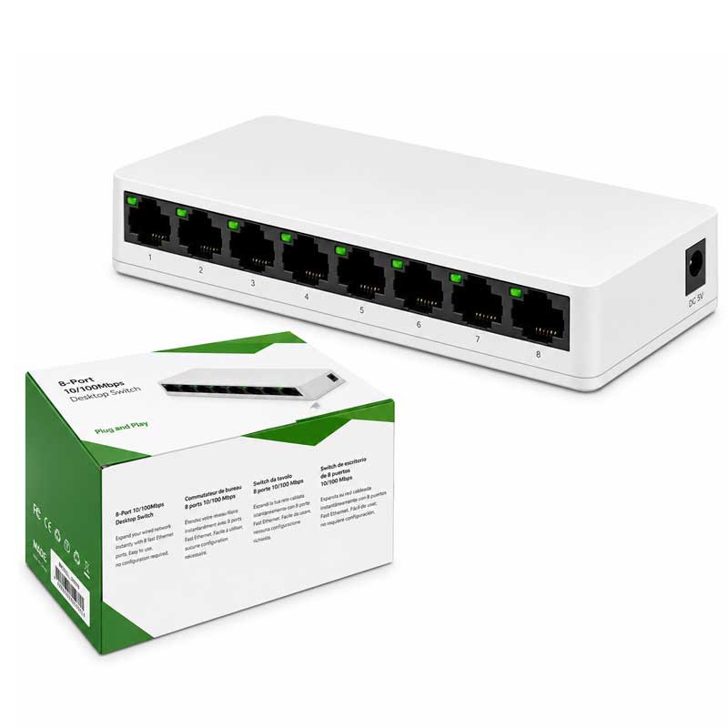 Switch De Bureau Pix Link SW08S 8 Ports 10/100 Mbps en Tunisie