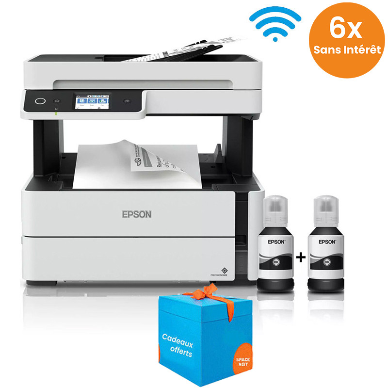 Imprimante Multifonction Monochrome à Réservoirs D’encre Epson EcoTank M3170 Blanc en Tunisie