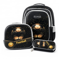 Sac à Dos Scolaire Avec Trousse & Sac Gouter S1135 Noir