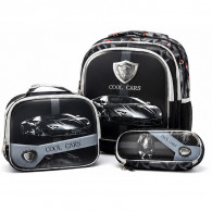 Sac à Dos Scolaire Avec Trousse & Sac Gouter S1136 Noir