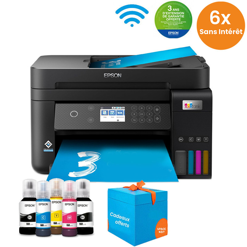 Imprimante Epson EcoTank L6270 Jet d’encre Multifonction 3-en-1 couleur A4 Wi-Fi (C11CJ61404)