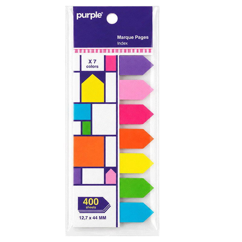 Stick Notes Fléche Purple 400 Feuilles Assorties en Tunisie