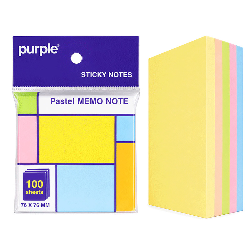 Stick Notes Purple Memo Note Pastel 100 Feuilles Assorties en Tunisie