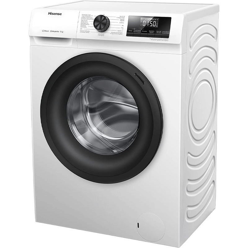 Machine à Laver Frontale Hisense WFQP8014EVM Inverter 8Kg Blanc en Tunisie