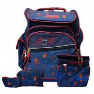 Sac à Dos Scolaire Spider Man P20267 + Trousse & Sac Gouter Bleu
