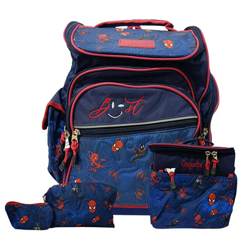 Sac à Dos Scolaire P20267 Spider Man + Trousse & Sac Gouter Bleu en Tunisie