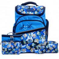 Sac à Dos Scolaire Avec Trousse & Sac Gouter P20268 Bleu