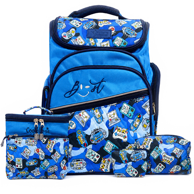 Sac à Dos Scolaire Avec Trousse & Sac Gouter P20268 Bleu en Tunisie