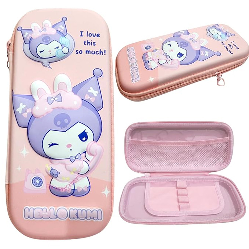 Trousse Scolaire Gerex Hello Kuromi Rose Pastel en Tunisie