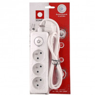 Multiprise Somef BL3BP-3-G 3 Prises Avec Bouton Poussoir Blanc EN Tunisie