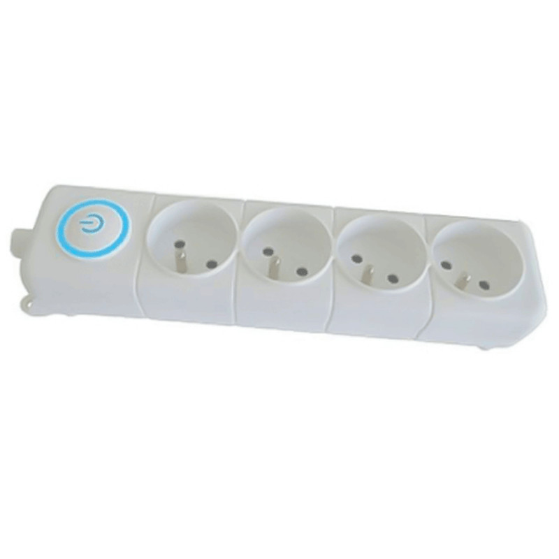 Multiprise Somef BL4BP-3-G 4 Prises Avec Bouton Poussoir Blanc en Tunisie
