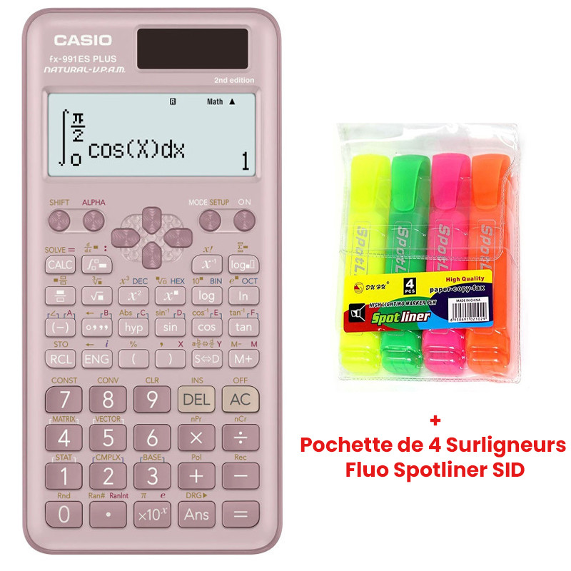 Calculatrice Scientifique Casio FX-991ESPLUS-R 12 Chiffres Rose en Tunisie