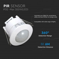 Détecteur de Mouvement Somef Usage Plafonnier 360°/6M IP20 Blanc en Tunisie