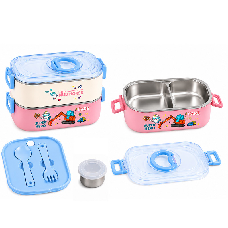 Lunch Box Gerex Double Grid NO.2687 800ML Bleu Ciel en Tunisie