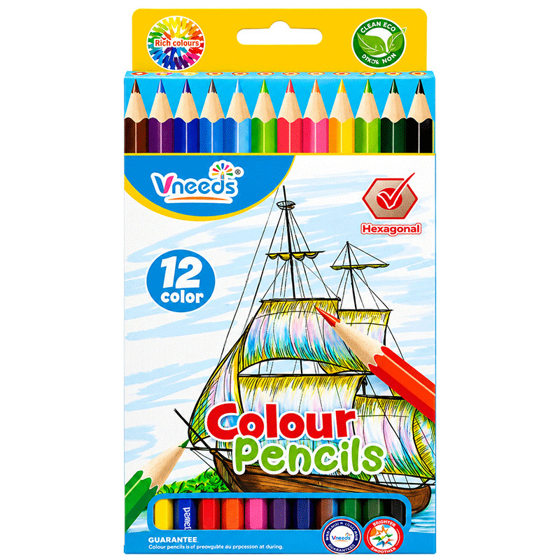 12 Crayons De Couleurs Vneeds V0678 12/18 en Tunisie