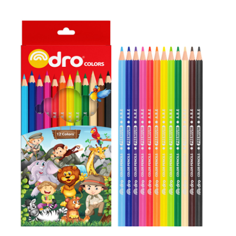 12 Crayons De Couleurs DRO 12/18 BC en Tunisie