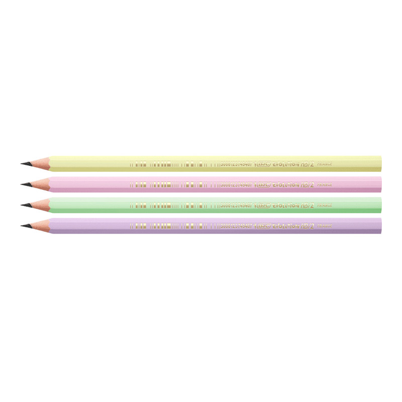 12 Crayons Graphite Bic Evolution Pastel Hb EN Tunisie