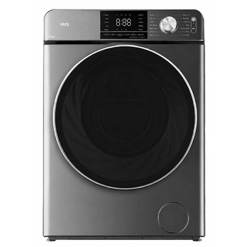 Machine à Laver Frontale Iris Vora WM105IRISVORADS Inverter 10.5Kg Dark Silver en Tunisie