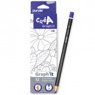 12 Crayons Purple HB Créa Graph’it Noir en Tunisie