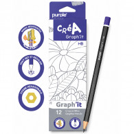 12 Crayons Purple HB Créa Graph’it Noir en Tunisie