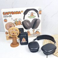 Pack 3en1 Capybara XYX-03 Casque Bluetooth + Power Bank + Ventilateur Portable en Tunisie