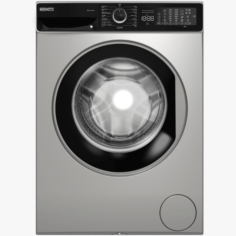 Machine à Laver Frontale Infinity Inverter INF-ILL915-S 9Kg Silver en Tunisie