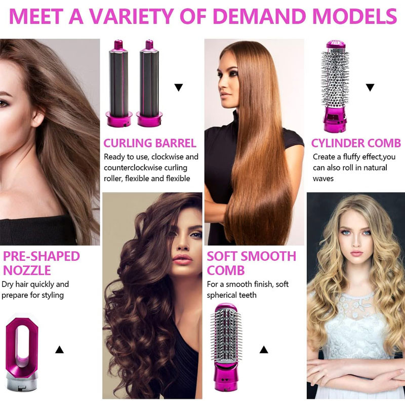 Sèche Cheveux 5En1 Hot Air Styler YX-818 1000W Rose En Tunisie
