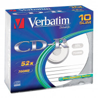 Paquet de 10 Pieces CD-R Verbatim 043415 700 Mo en Tunisie