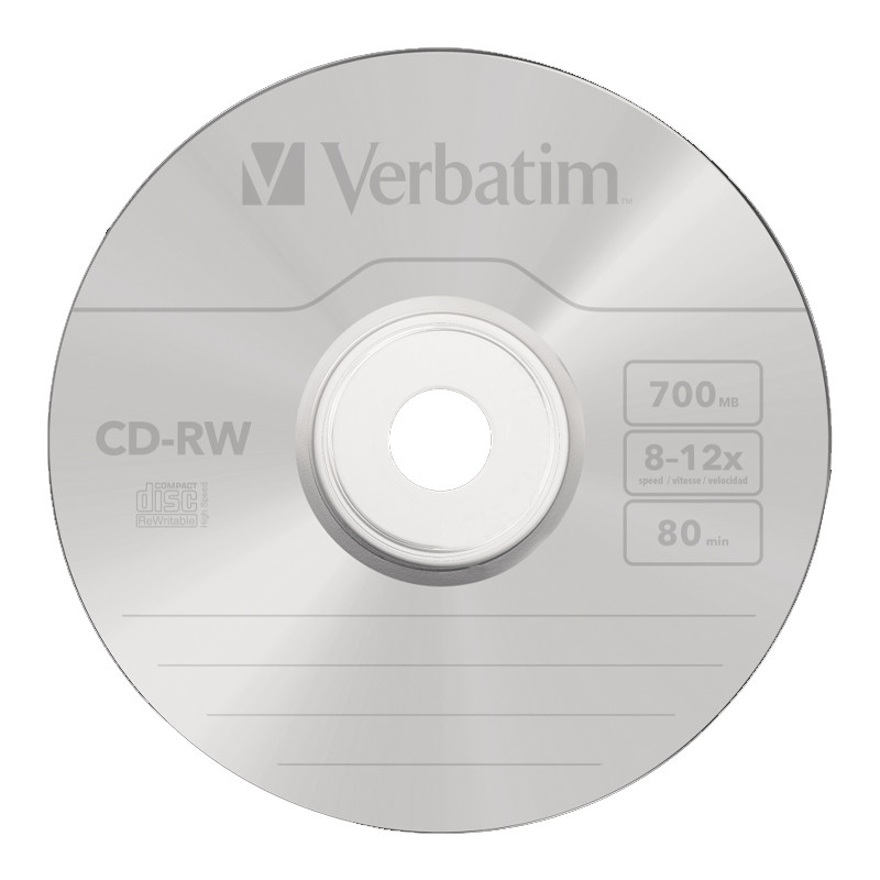Paquet de 12 Pieces CD-RW Verbatim 043480 700 Mo en Tunisie