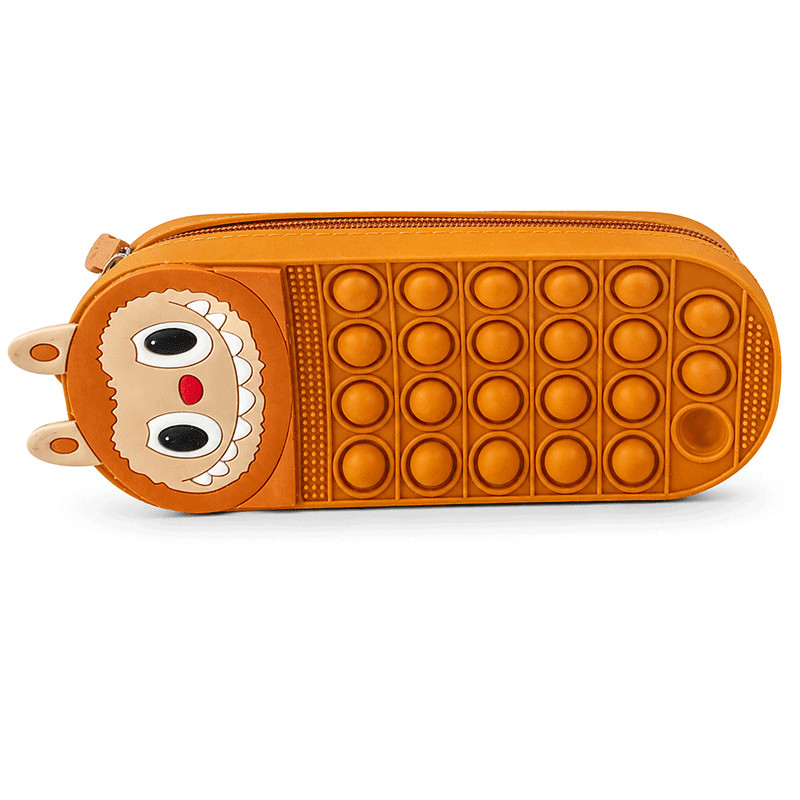 Trousse Scolaire En Silicone Labubu Orange en Tunisie