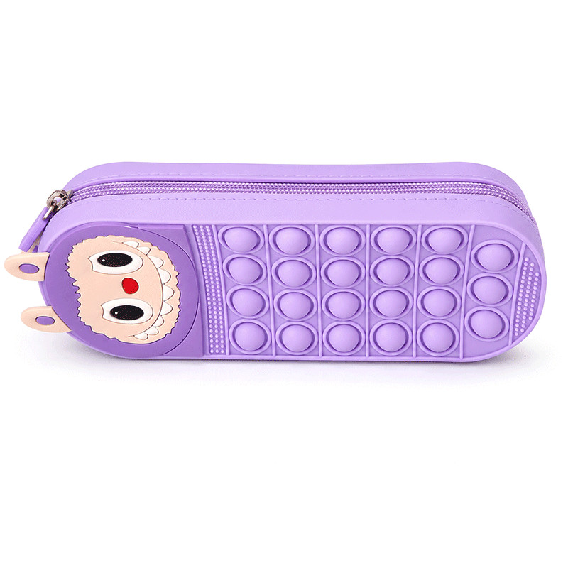 Trousse Scolaire En Silicone Labubu Violet en Tunisie
