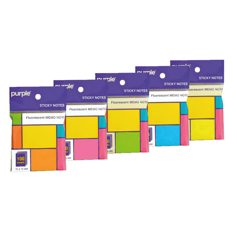 Stick Notes Purple Memo Note Fluorescent 100Feuilles Orange en Tunisie