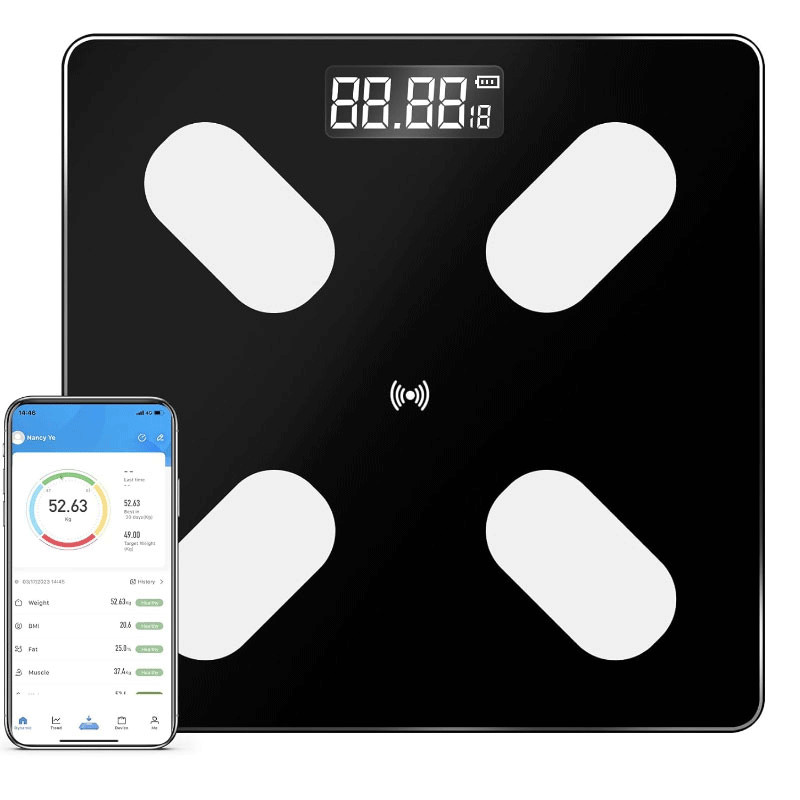 Pèse Personne Impédancemètre Connecté Slim 180 Kg Noir en Tunisie