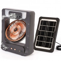Ventilateur Solaire Rechargeable CC302BT + Lampe LED + Radio FM + Chargeur Noir en Tunisie