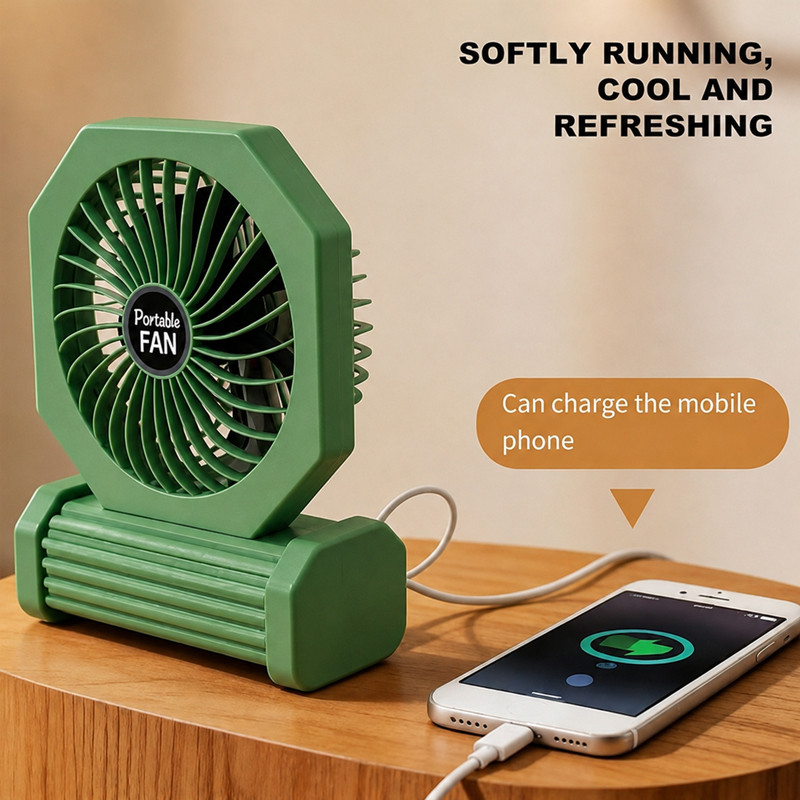 Ventilateur De Bureau Cool+ Lighting Avec Lampe LED USB Vert en Tunisie