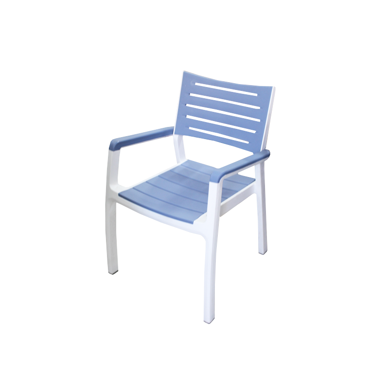 Chaise de Jardin MIAMI Blanc et Bleu Chaise de Jardin MIAMI Blanc et Bleu