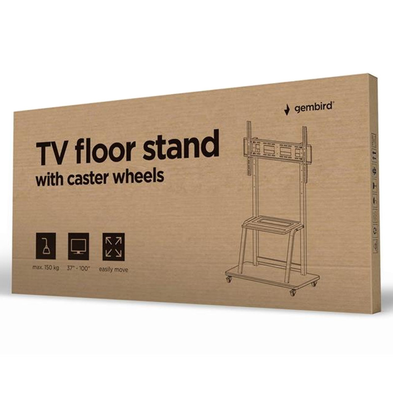 Support TV De Sol Gembird TVS-100F-01 Pour Tv 37''- 100'' Noir en Tunisie