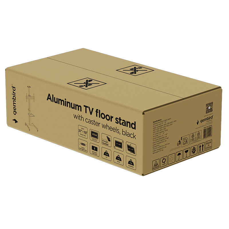 Support TV De Sol Gembird TVS-70T-02 Pour Tv 37''- 70'' Noir en Tunisie