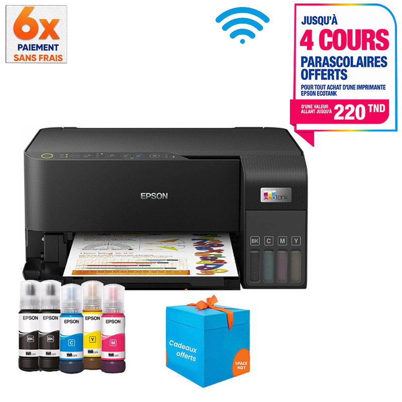 Imprimante Epson EcoTank L3550 à Réservoir intégré Couleur Wifi en Tunisie