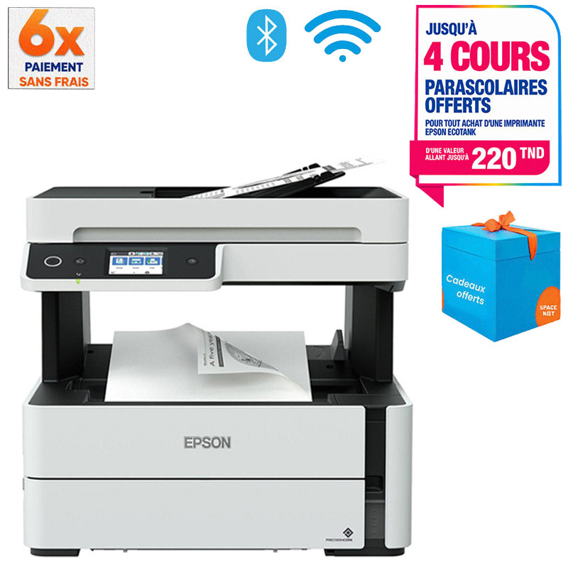 Imprimante Epson EcoTank M3180 Multifonctions Jet D'encre 4en1 Wifi (C11CG93404)