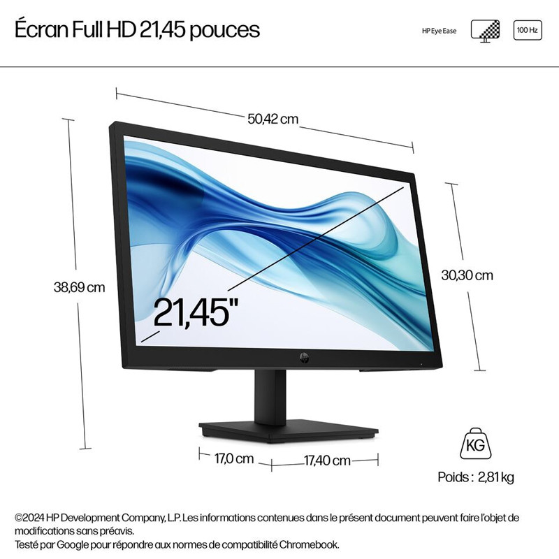 Ecran HP Série 3 Pro 322pv 21.45'' Full HD 100Hz LCD Noir en Tunisie