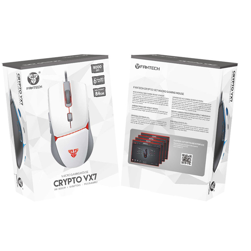 Souris Gamer Fantech Crypto VX7 Blanc En Tunisie