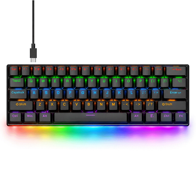 Clavier Gamer Mécanique T-WOLF T60 Noir en Tunisie
